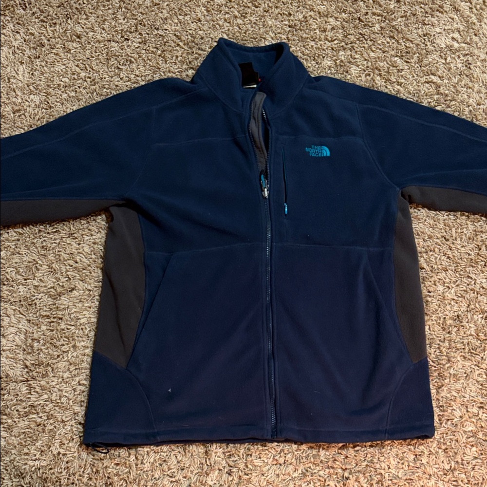 The NorthFace Men's Navy Blue Polar Fleece Jacket size L  READ DESCRIPTION